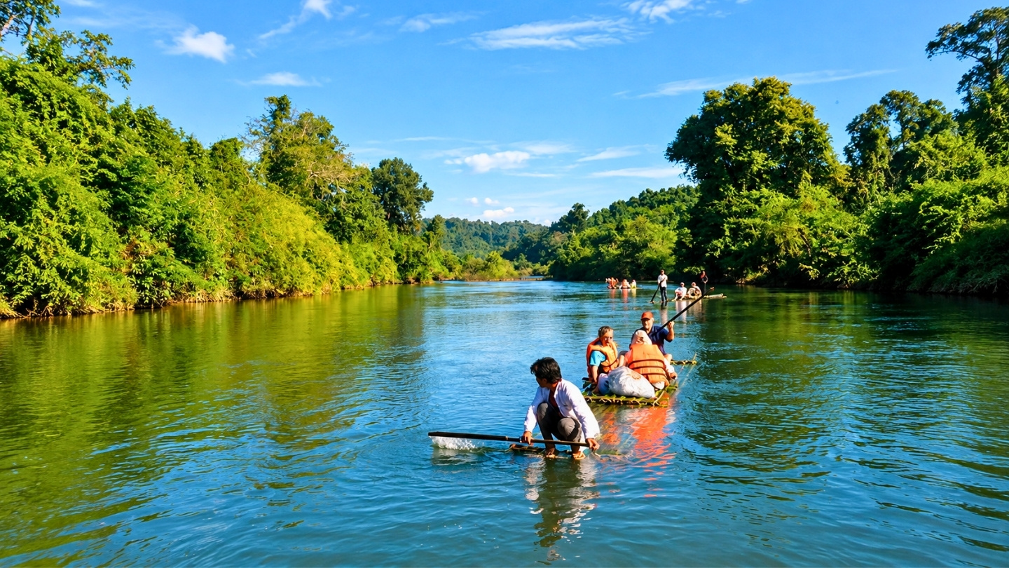 Peddelen door de prachtige landschappen van Ratanakiri