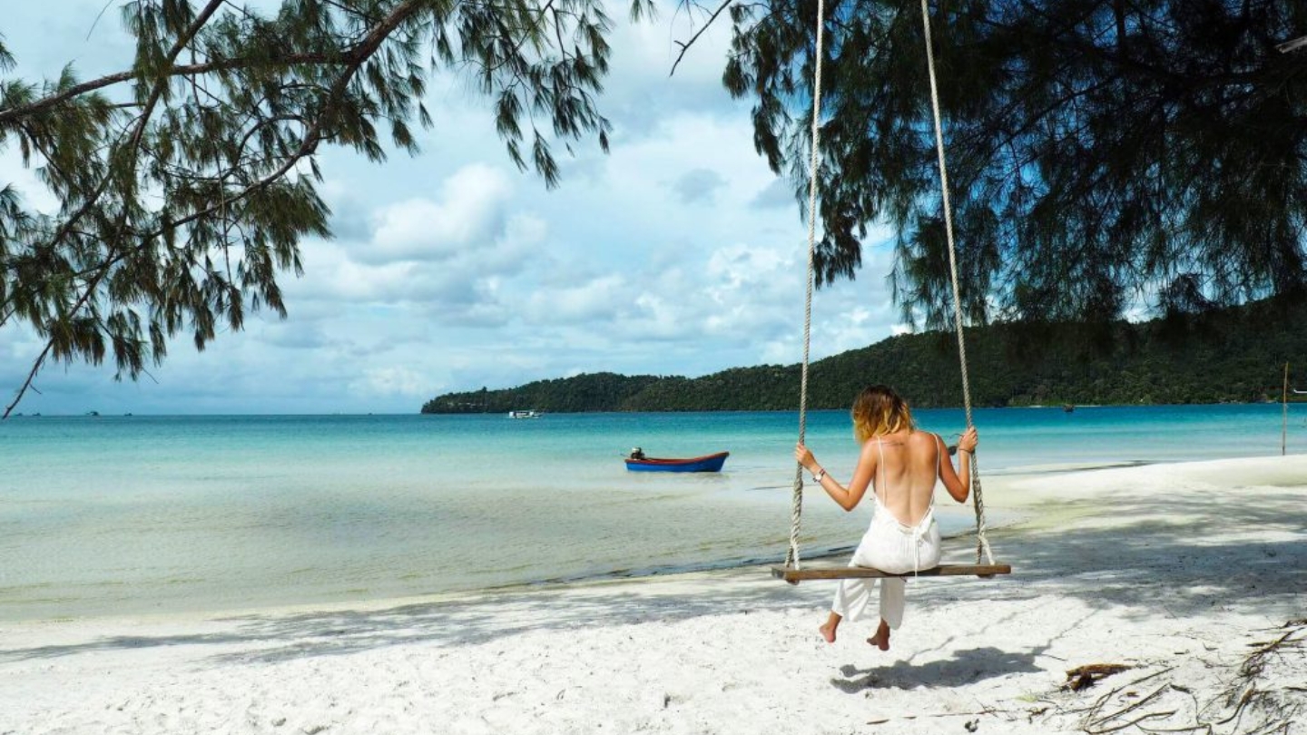 Een ontspannen moment op Koh Rong Samloem, Cambodja, in november.