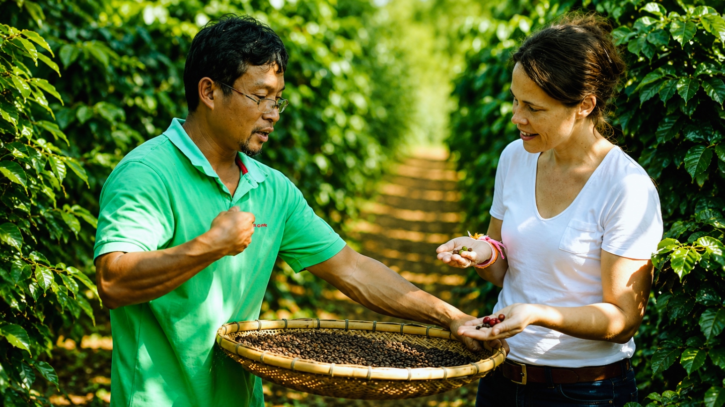 Koffieplantages van het Bolaven Plateau, een hoogtepunt van wat te zien in Laos in juli