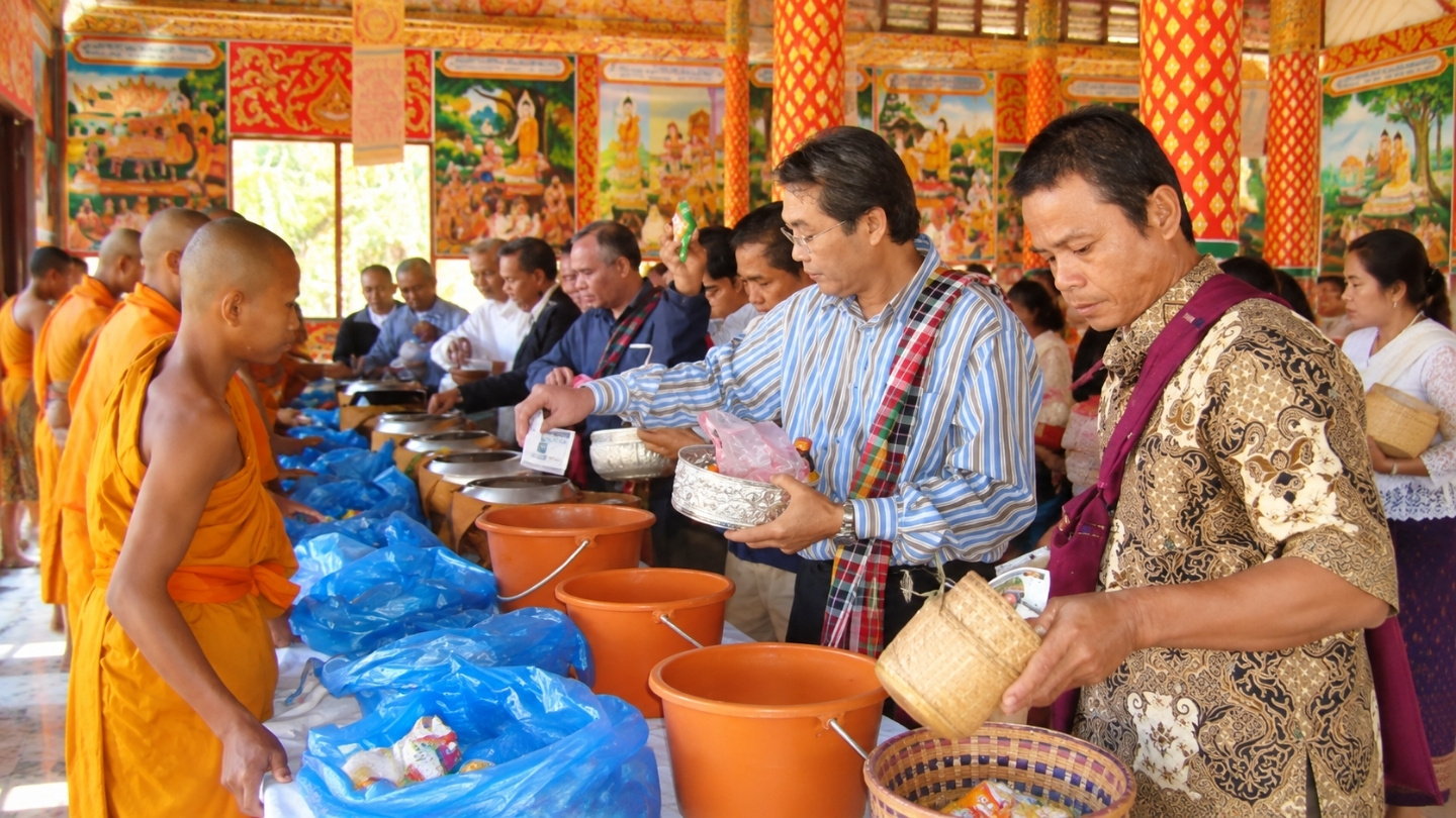 Lokale tradities tijdens Boun Khao Padabdin in Laos