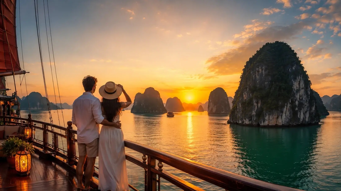 De baai van Halong - een onmisbare bestemming tijdens jullie 15-daagse reis door Vietnam