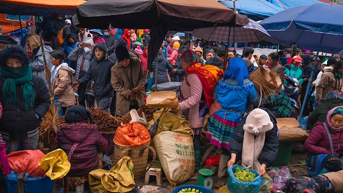 Ontdek de Bắc Hà-markt in Vietnam